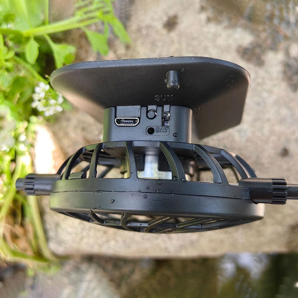 Men sun hat with 2 solar fans 6000 RPM UPF 50+